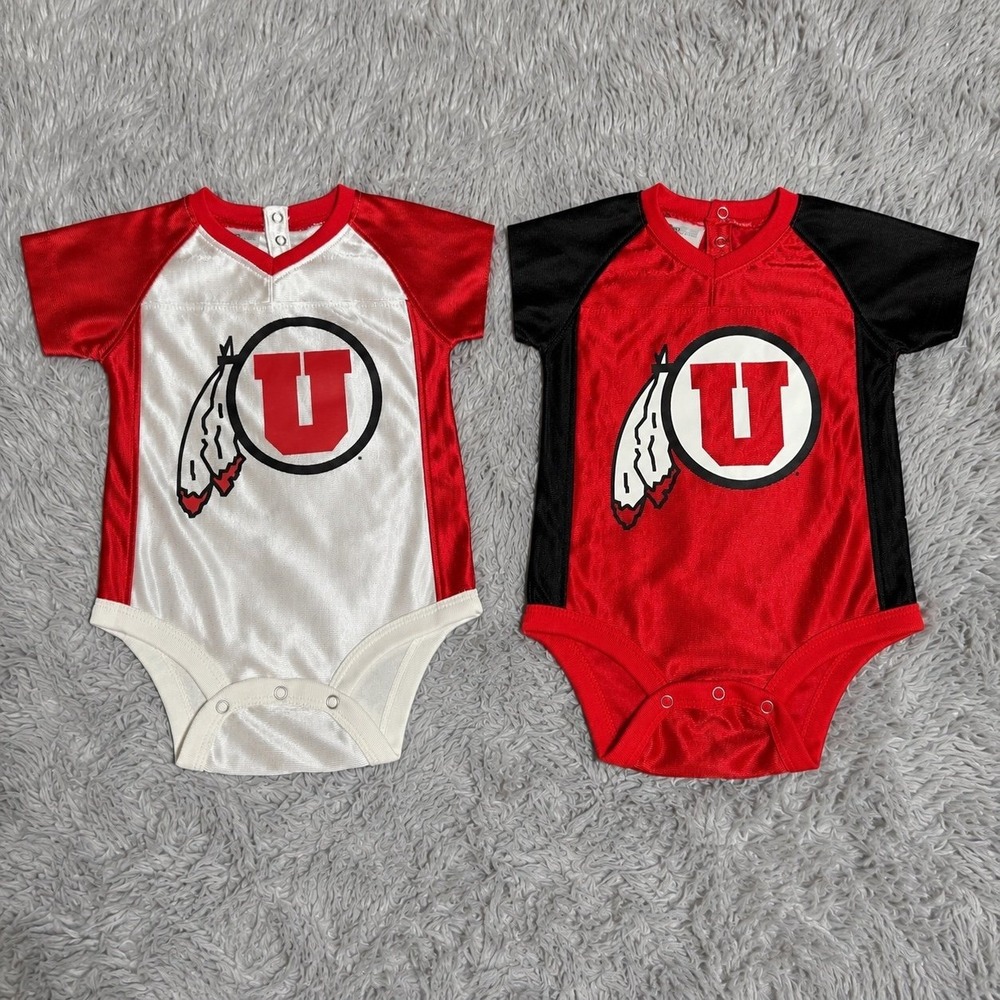Pro Edge Utah Utes Baby Jersey Onesie Bundle Infant 6-9 Months Game Day